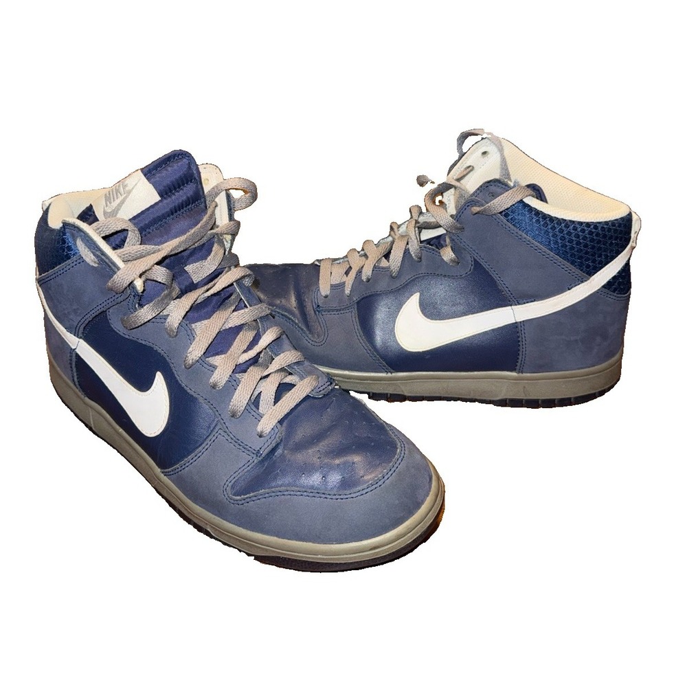 Nike Dunk High 2012 Navy Blue White Grey Men's Size 11.5 Retro Sneakers